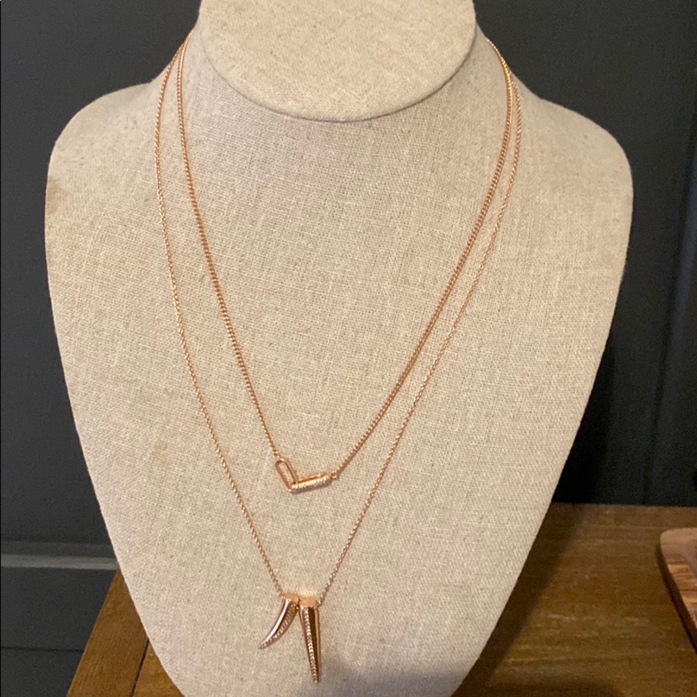 Rose gold delicate necklace set